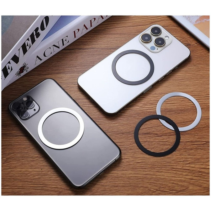 Magnetischer MagSafe-Ring MagMat MagSafe 2-PACK Black &, silber, Tech-Protect