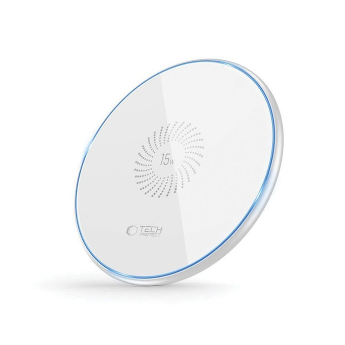Kabelloses Ladegerät QI15W-C1 15W, weiß, Tech-Protect