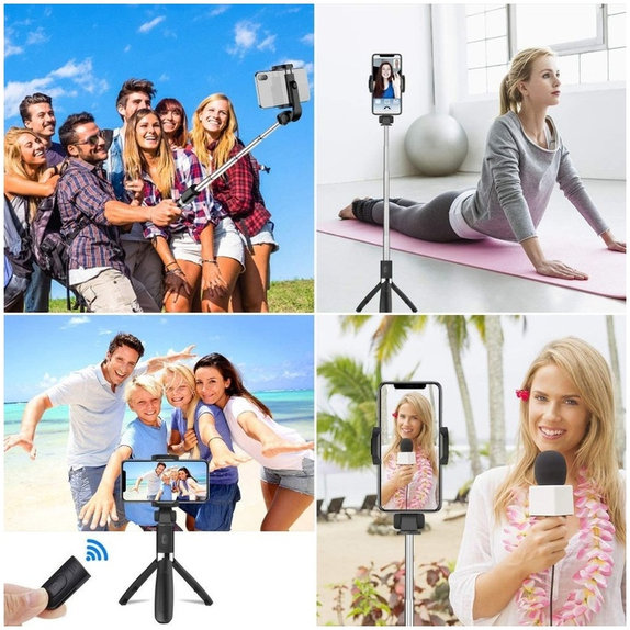 Selfie-Stick mit Stativ L02S, schwarz, Tech-Protect