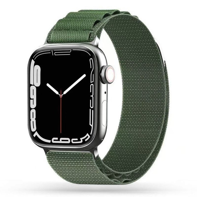 Armband Nylon Pro für Apple Watch 8 / 9 / 10 / 11 / SE / Ultra (44 / 45 / 46 / 49 mm), Military Green, Tech-Protect