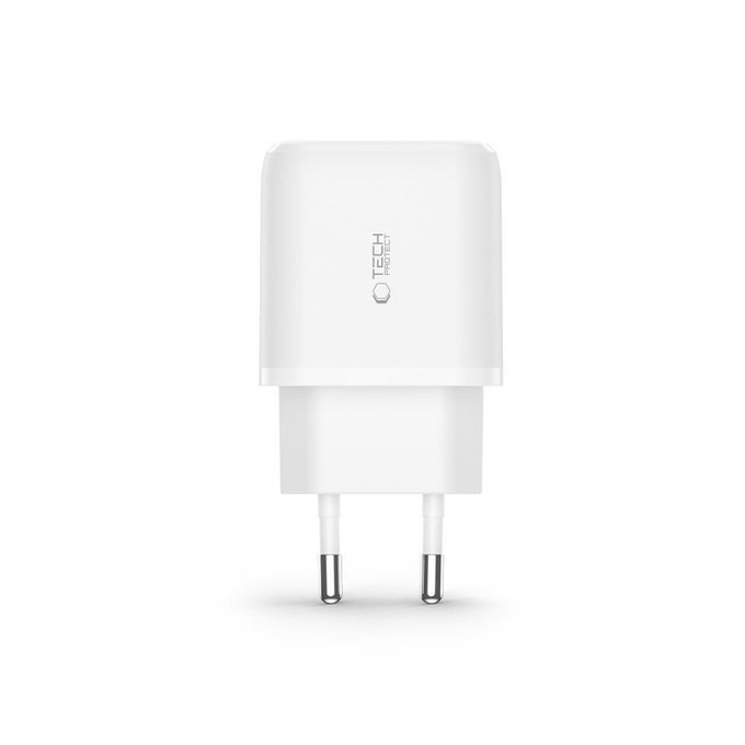 Netzladegerät C20W 2-PORT PD 20W / QC3.0 + Lightning Cable, weiß, Tech-Protect