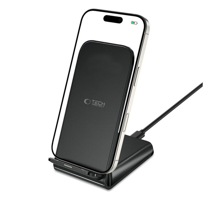 Kabelloses Ladegerät QI15W-S2 15W, schwarz, Tech-Protect