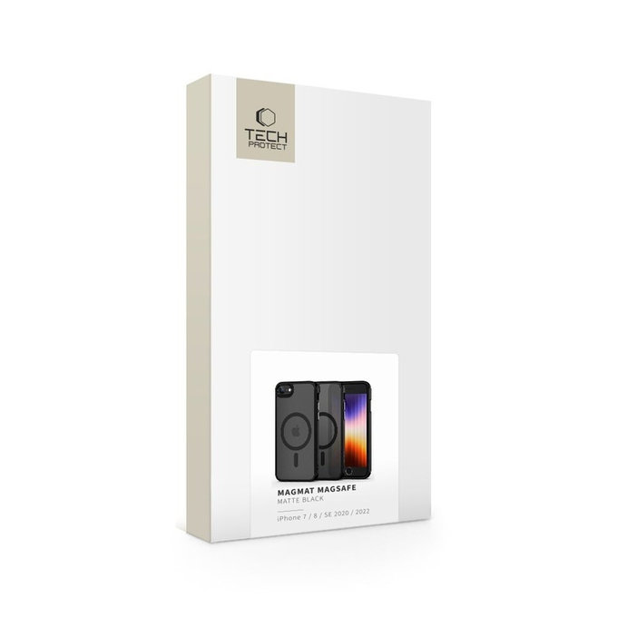 Hülle MagMat MagSafe für iPhone 7 / 8 / SE 2020 / 2022, Matte Black, Tech-Protect