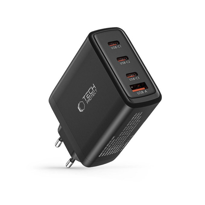 Netzladegerät NC100W-GAN 4-PORT PD 100W / QC3.0, schwarz, Tech-Protect