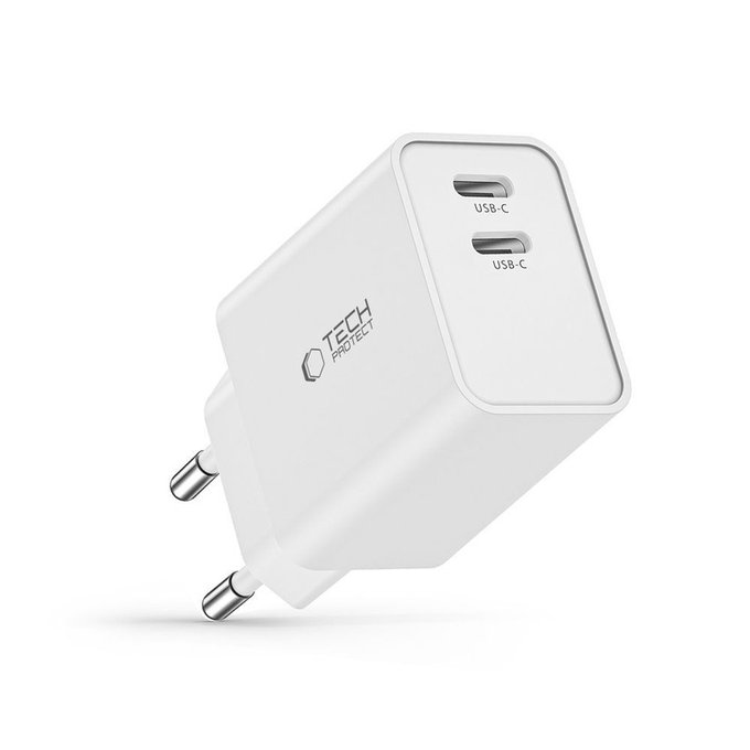 Netzladegerät C35W 2-PORT PD 35W, weiß, Tech-Protect