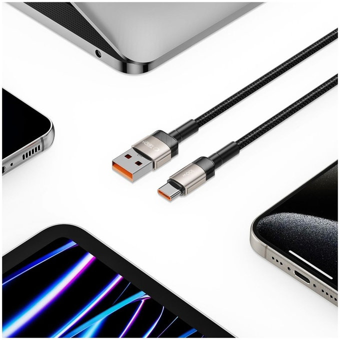 Kabel Ultraboost Evo USB-C Cable 100W/5A 200cm, Titanium, Tech-Protect