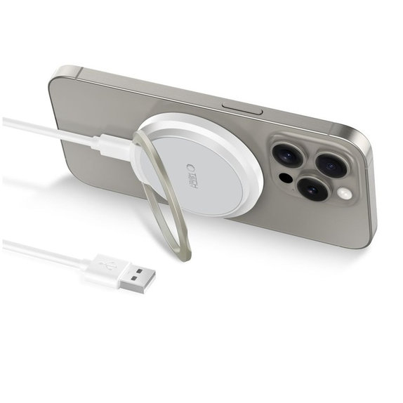 Kabelloses Ladegerät QI15W-A33 Magnetic MagSafe, weiß, Tech-Protect
