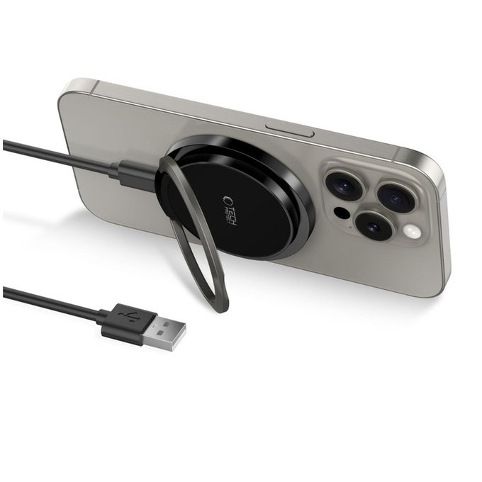 Kabelloses Ladegerät QI15W-A33 Magnetic MagSafe, schwarz, Tech-Protect
