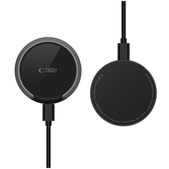 Kabelloses Ladegerät QI15W-A33 Magnetic MagSafe, schwarz, Tech-Protect