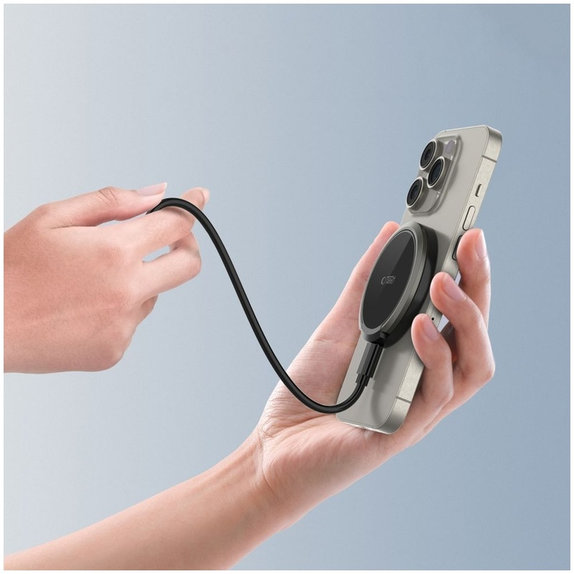 Kabelloses Ladegerät QI15W-A33 Magnetic MagSafe, schwarz, Tech-Protect