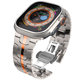 Armband Stainless Line für Apple Watch 8 / 9 / 10 / 11 / SE / Ultra (44 / 45 / 46 / 49 mm), Titanium/Orange, Tech-Protect