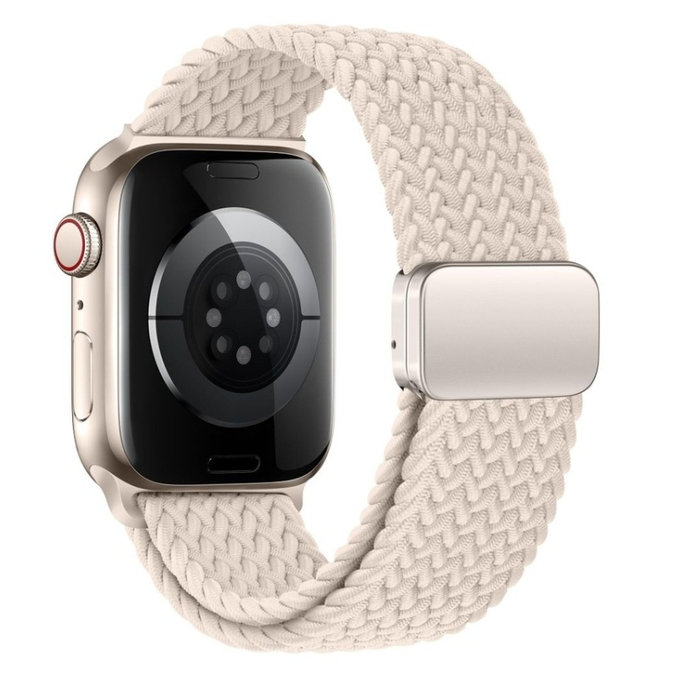 Armband Nylonmag für Apple Watch 8 / 9 / 10 / 11 / SE (40 / 41 / 42 mm), Natural Titanium, Tech-Protect
