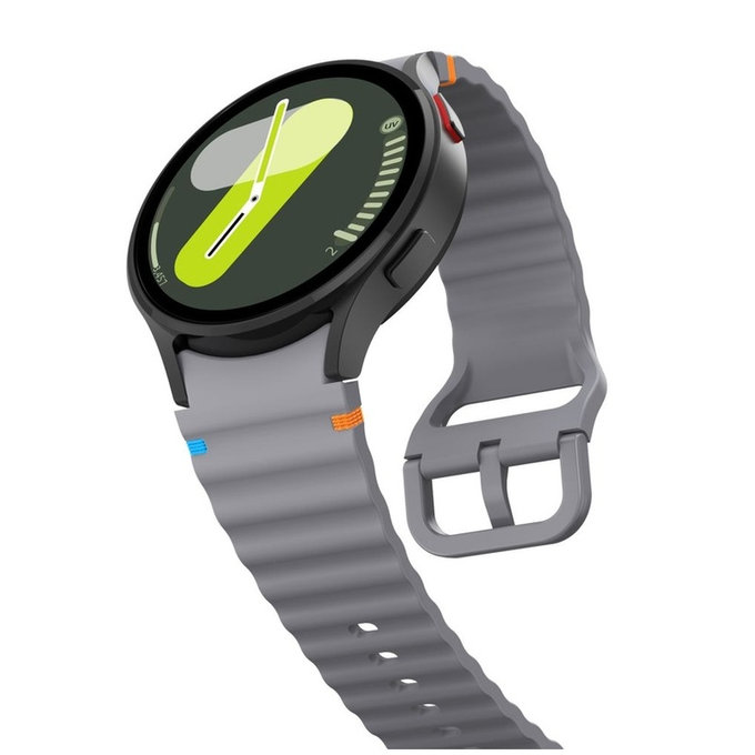 Armband Silicone Sport für Samsung Watch 4 / 5 / 5 Pro / 6 / 7 / FE, Crayon Grey, Tech-Protect