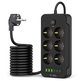 Netzladegerät PC6X6 Power Strip 3 USB & 3 USB-C & 6 Socket 200cm, schwarz, Tech-Protect