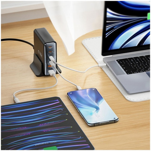 Netzladegerät DC80W-GAN 6-PORT PD 80W / QC3.0, schwarz, Tech-Protect