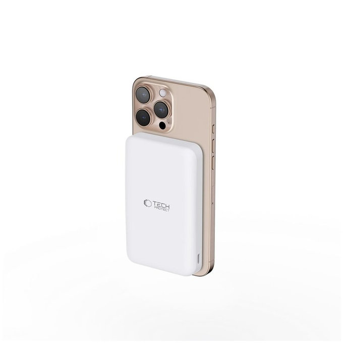 Powerbank PB24 Lifemag Qi2 MagSafe 10000mAh, weiß, Tech-Protect