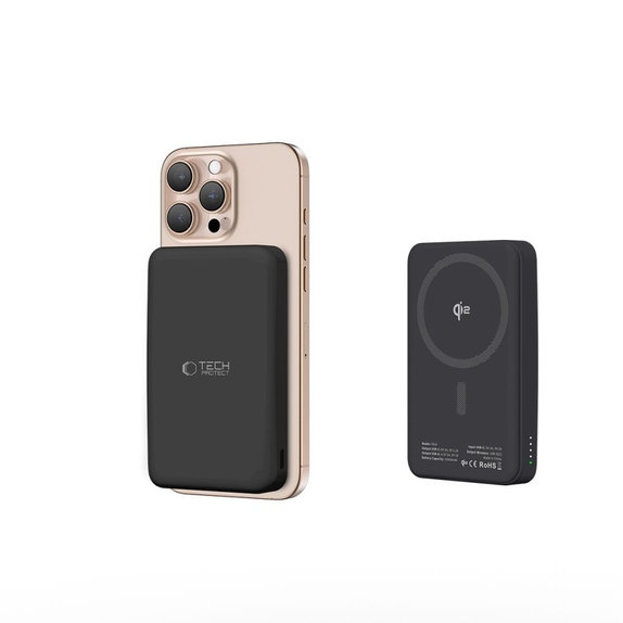 Powerbank PB24 Lifemag Qi2 MagSafe 10000mAh, schwarz, Tech-Protect