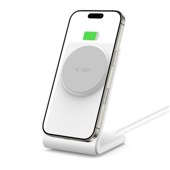 Kabelloses Ladegerät QI15W-A38 Magnetic MagSafe, weiß, Tech-Protect