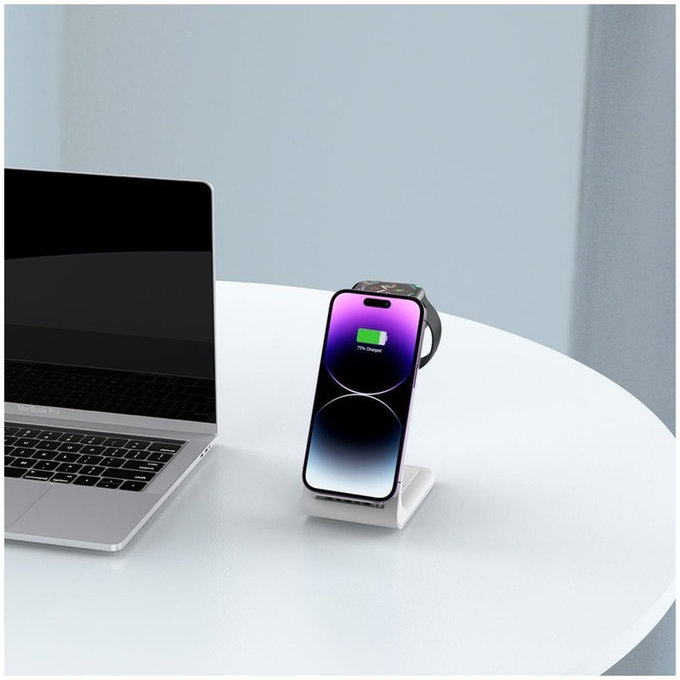 Kabelloses Ladegerät QI15W-A36 3IN1 for Apple, weiß, Tech-Protect
