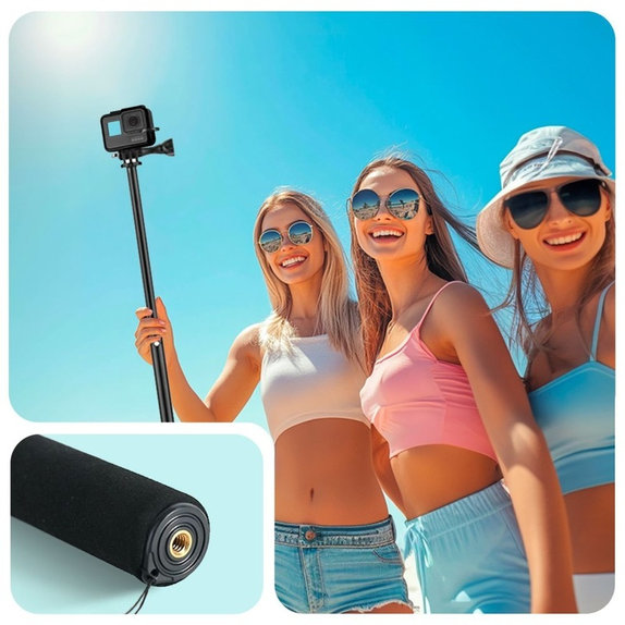 Selfie-Stick mit Stativ GA100 für GoPro / DJI / INSTA360, schwarz, Tech-Protect