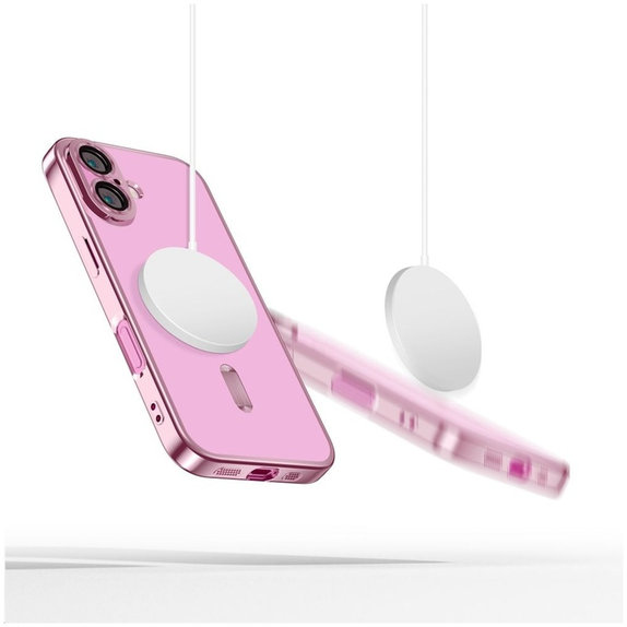 Hülle MagFlex MagSafe für iPhone 16 Shiny Rose, Tech-Protect