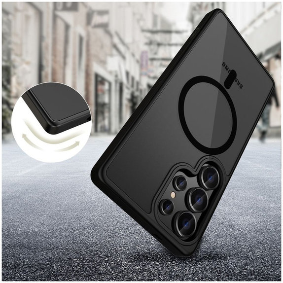 Case MagMat MagSafe für Galaxy S25 Ultra, Matte Black, Tech-Protect