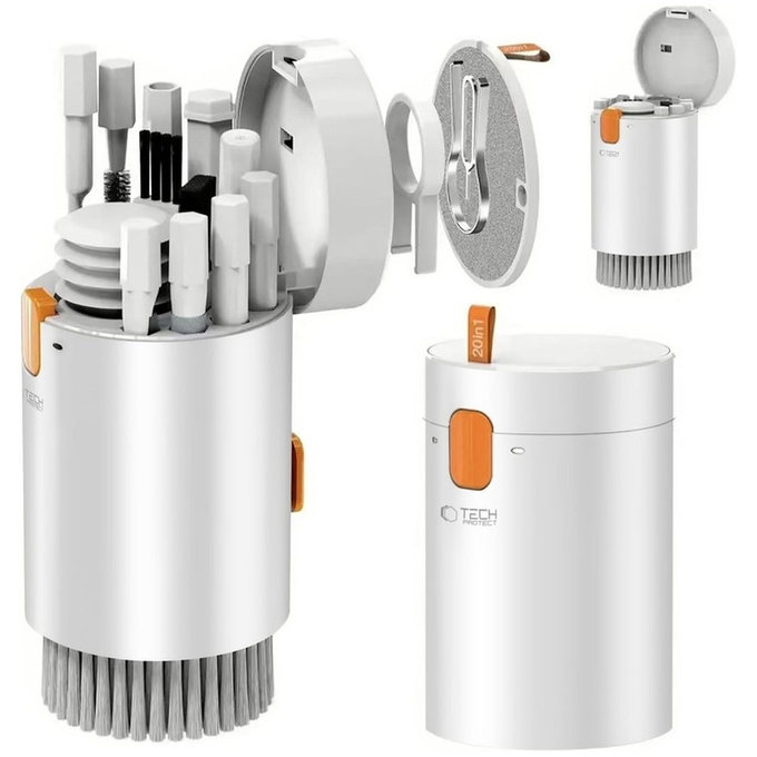 Reinigungsset CS01 20-in-1 für Elektronik, White, Tech-Protect