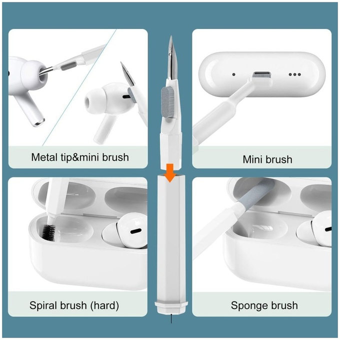 Reinigungsset CS01 20-in-1 für Elektronik, White, Tech-Protect