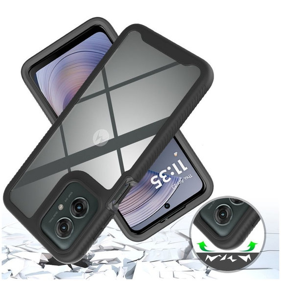 Hülle Defense für Motorola Moto G15 / G15 Power / G17 / G17 Power / G05 / E15, schwarz, Tech-Protect