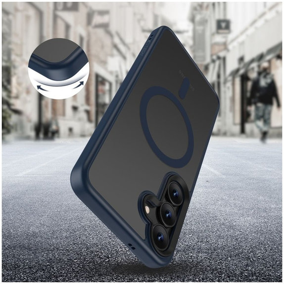 Hülle MagMat MagSafe für Samsung S25, Matte Navy, Tech-Protect