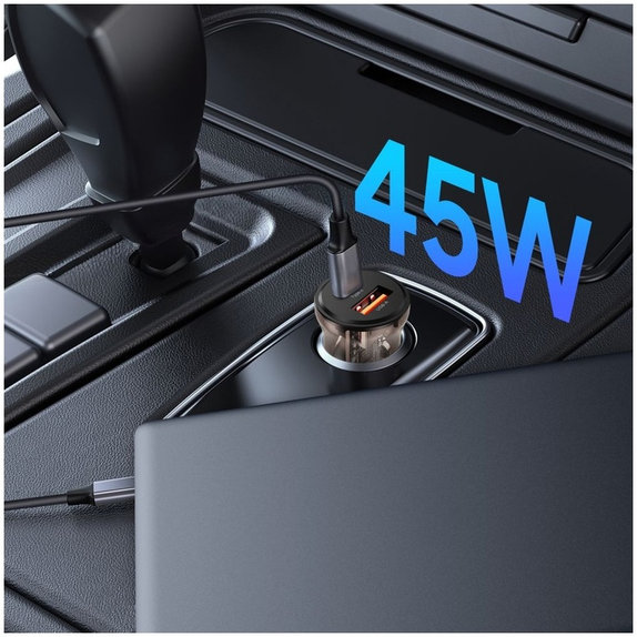 Autoladegerät CC01 2-PORT PD 45W / QC3.0, schwarz, Tech-Protect