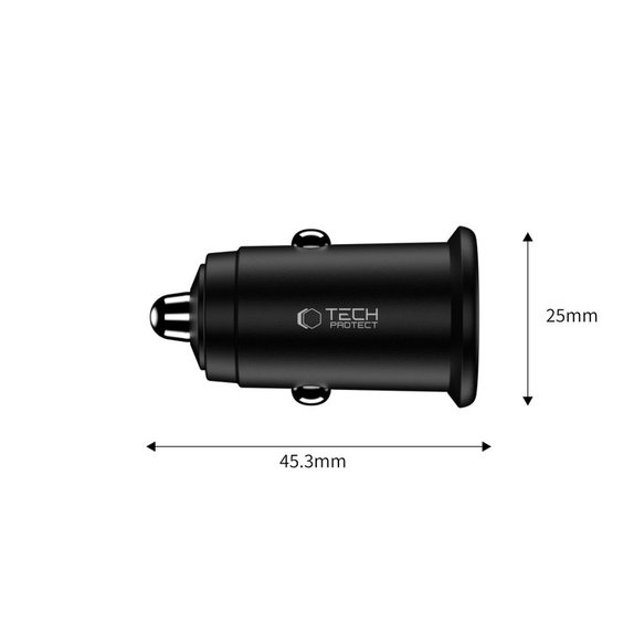 Autoladegerät CC02 2-PORT PD 35W / QC3.0, schwarz, Tech-Protect