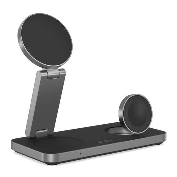 Kabelloses Ladegerät QI15W-A47 3IN1 Magnetic MagSafe, schwarz, Tech-Protect