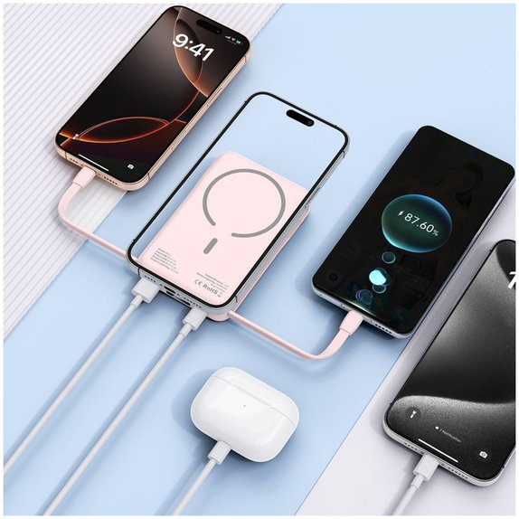 Powerbank PB31 Lifemag MagSafe 10000mAh, rosa, Tech-Protect