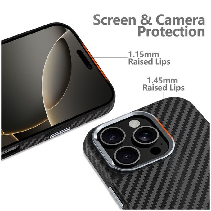 Hülle Ion Carbon MagSafe für Samsung S25 Ultra, schwarz/silber, Tech-Protect