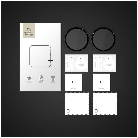 Hybridglas Glass Flex+ 2-PACK für Garmin Venu 3, schwarz, Tech-Protect