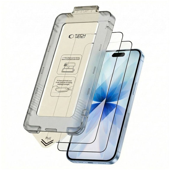 Panzerglas Quick Set+ 2-PACK für iPhone 17, schwarz, Tech-Protect