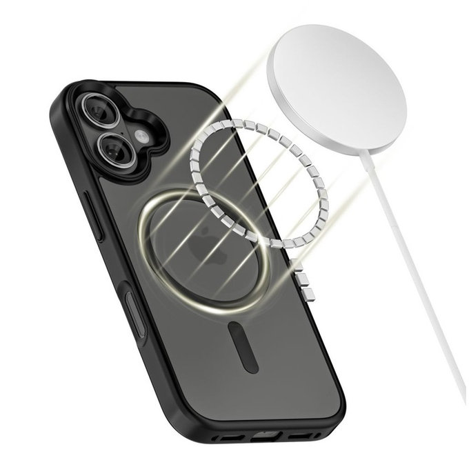 Hülle MagMat MagSafe für iPhone 17, Matte Black, Tech-Protect