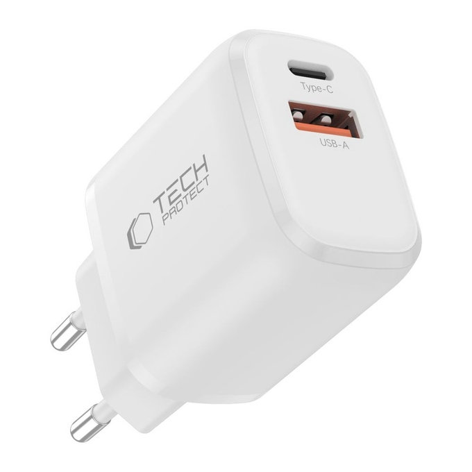 Netzladegerät NCA30 2-PORT PD 30W / QC3.0 + Lightning Cable, weiß, Tech-Protect