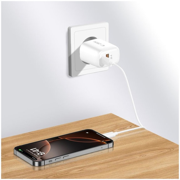 Netzladegerät NCA20 2-PORT PD 20W / QC3.0 + Lightning Cable, weiß, Tech-Protect