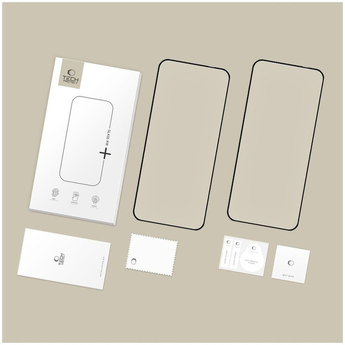 Panzerglas Glass Fit+ 2-PACK für Motorola Edge 50 Neo / 60 Neo, schwarz, Tech-Protect