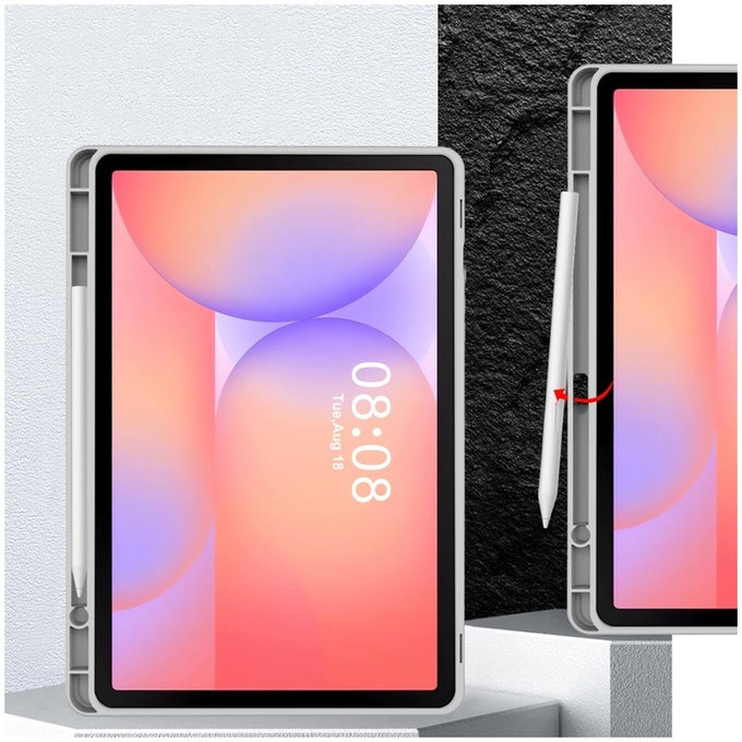 Hülle Sc Pen für Samsung Tab S9 11.0 / S9 FE / S10 FE / S10 Lite 10.9 X710 / X716B / X510 / X516B / X520 / X526 / X400 / X406B, grau, Tech-Protect