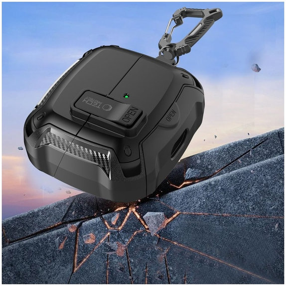 Kopfhörer-Hülle Carbonox MagSafe für Samsung Buds 3 / 3 FE / 3 Pro, schwarz, Tech-Protect
