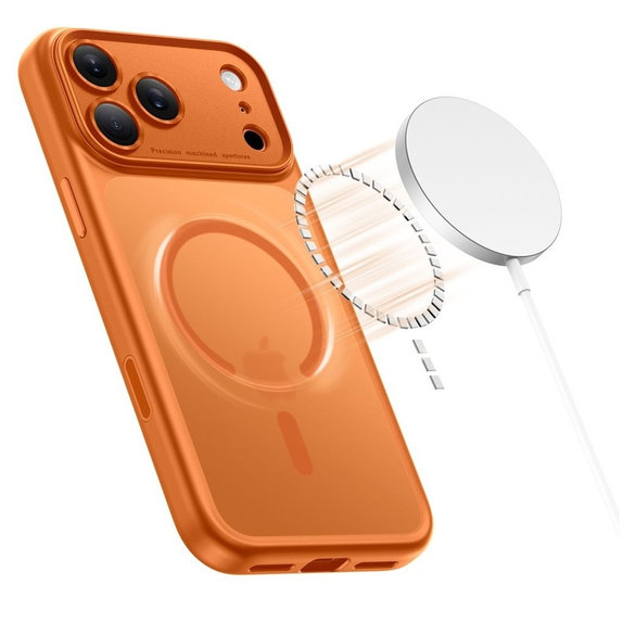 Hülle MagPeak MagSafe CC für iPhone 17 Pro, Matte Cosmic Orange, Tech-Protect