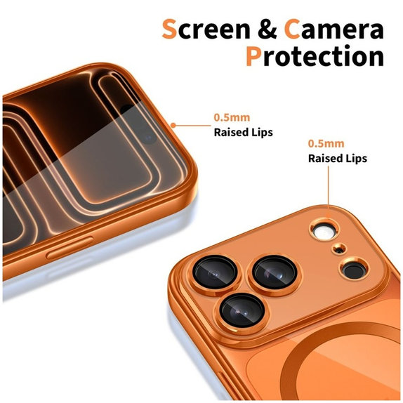 Hülle MagFlex MagSafe für iPhone 17 Pro, Shiny Cosmic Orange, Tech-Protect