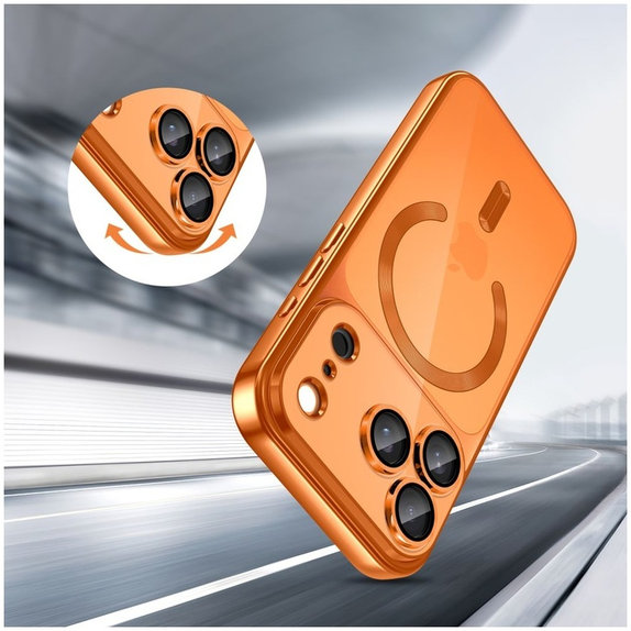 Hülle MagFlex MagSafe für iPhone 17 Pro Max, Shiny Cosmic Orange, Tech-Protect