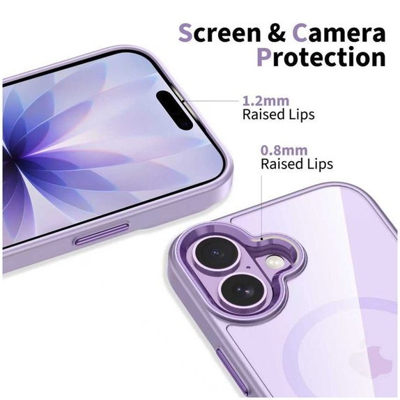 Hülle MagMat MagSafe für iPhone 17, Lavender/Clear, Tech-Protect