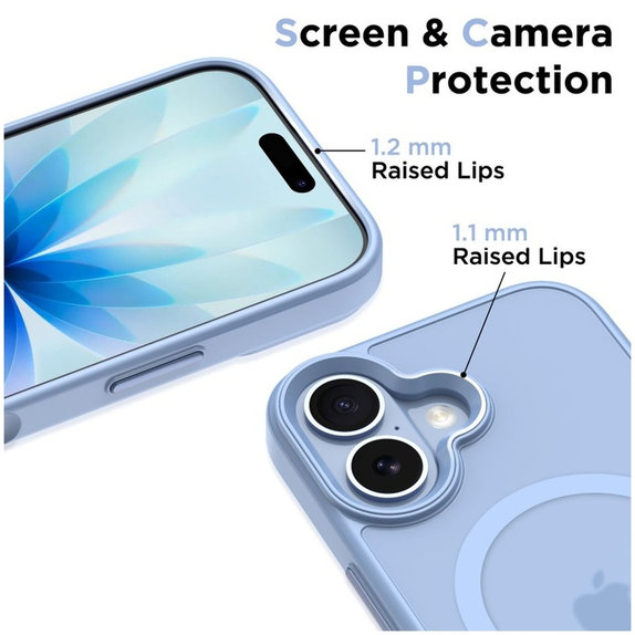 Hülle MagMat MagSafe für iPhone 17, Matte Mist Blue, Tech-Protect