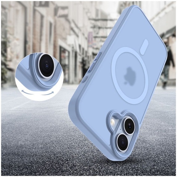 Hülle MagMat MagSafe für iPhone 17, Matte Mist Blue, Tech-Protect