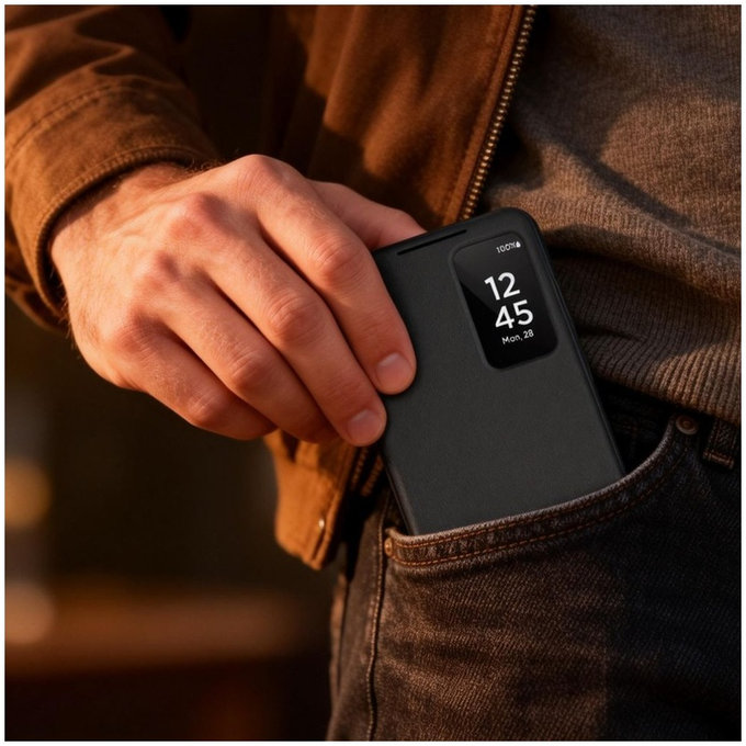 Hülle Smart Wallet für Samsung S26, Matte Black, Tech-Protect